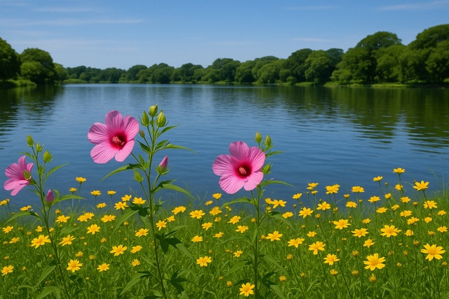 lakeside-flowers-summer